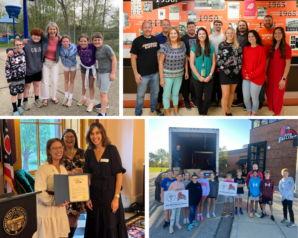 collage of photos with students and staff